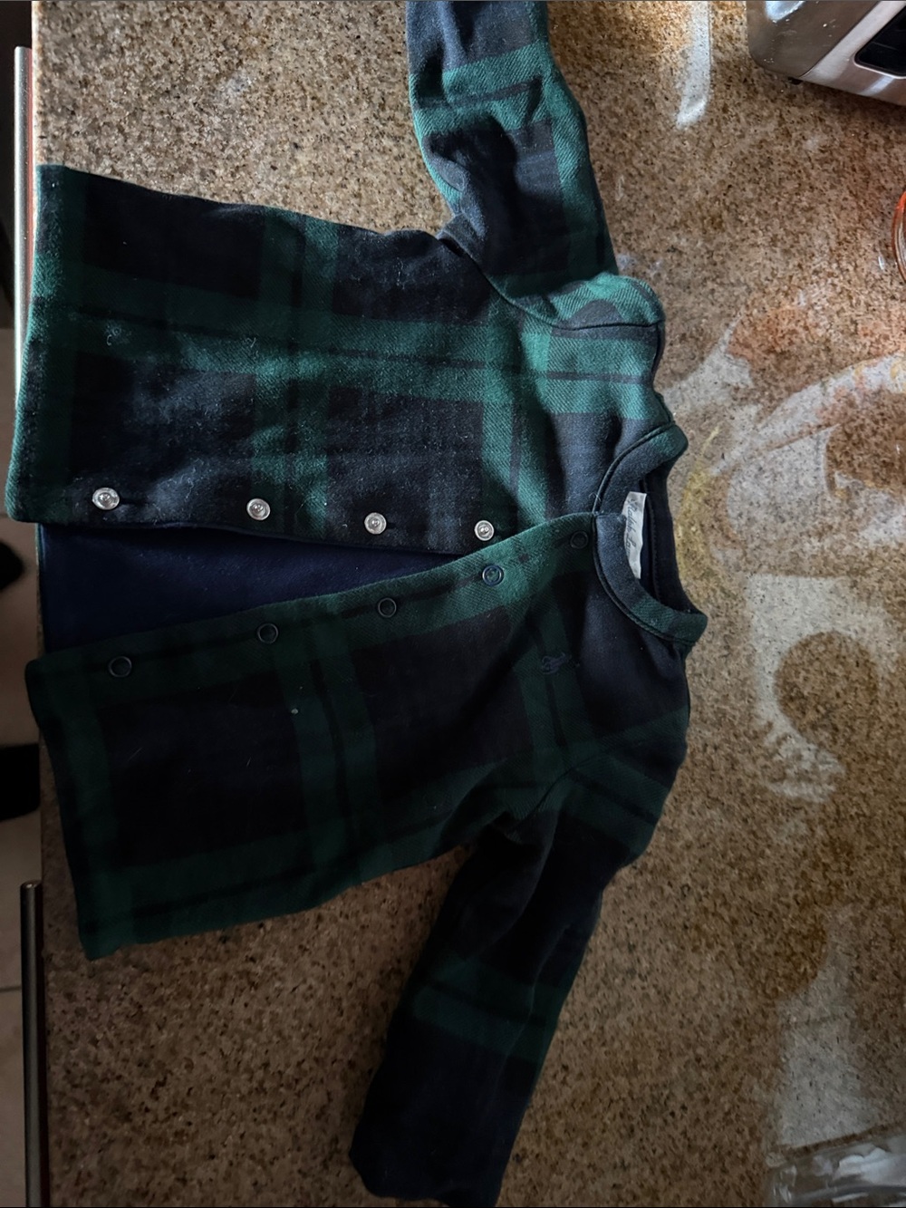 Polo by Ralph Lauren Green and Black Plaid Kids Button Cardigan